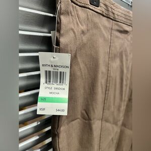 8 89th & Madison NEW MOCHA BROWN  Pencil Skirt BACK SLIT ZIPPER WAIST